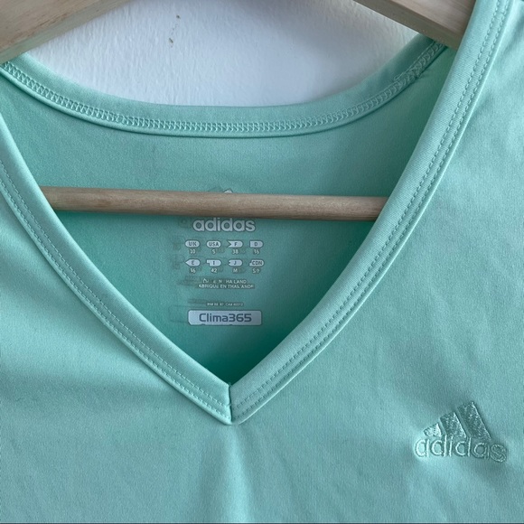 Adidas - Light Green Short Sleeve Workout Top - Picture 3 of 4